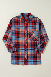 Red Plaid Print Loose Vintage Shirt