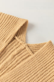 Apricot Oversized Fold Over Sleeve Open Front Sweater