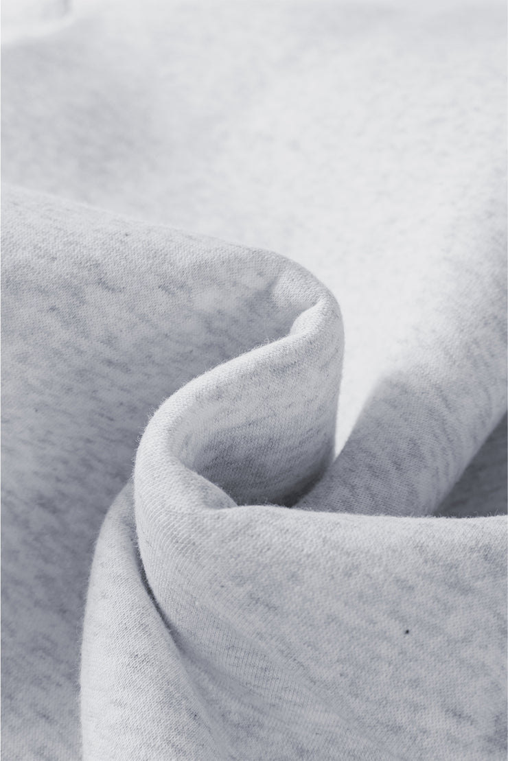 Light Grey Puff Sleeve Loose Sweatshirt