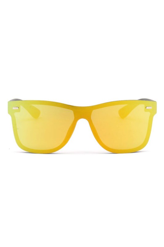 Flat Top Mirrored Rectangle Unisex Sunglasses