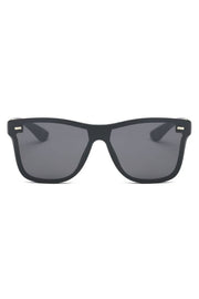 Flat Top Mirrored Rectangle Unisex Sunglasses