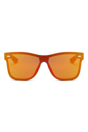 Flat Top Mirrored Rectangle Unisex Sunglasses