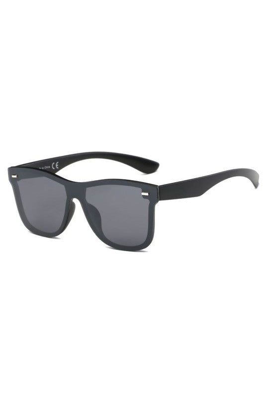 Flat Top Mirrored Rectangle Unisex Sunglasses