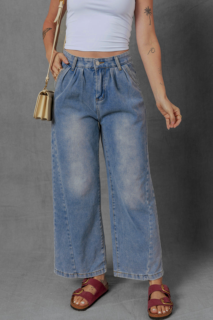 Ashleigh Pleated Wide Leg Jeans