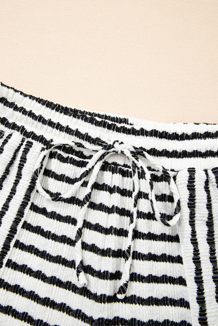 Striped Drawstring Shorts and Top Set