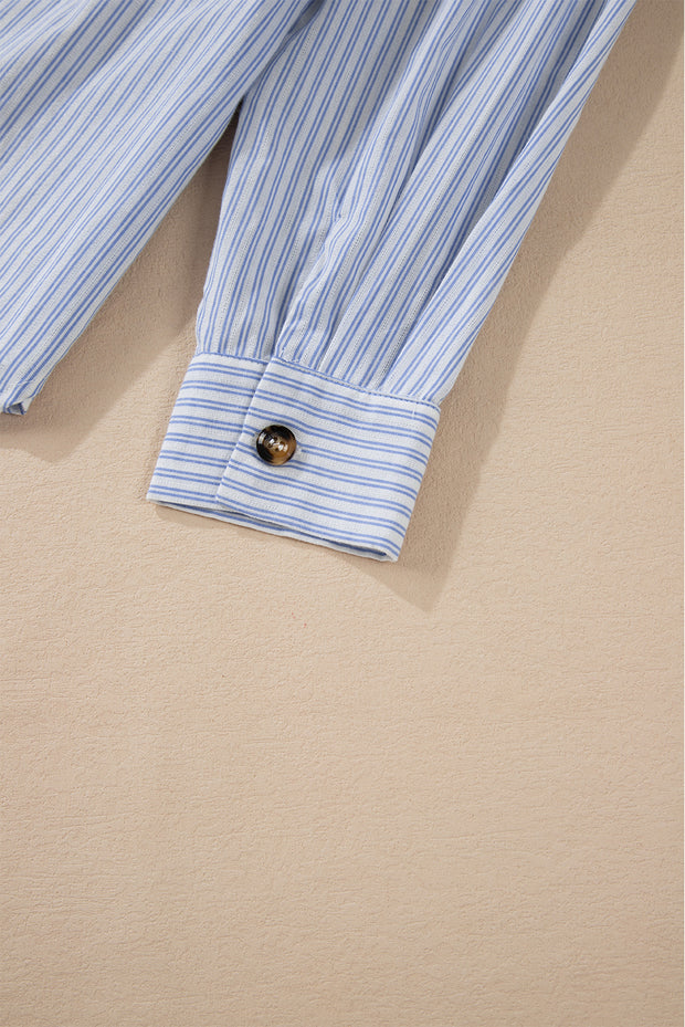 Striped Ruffled Button up