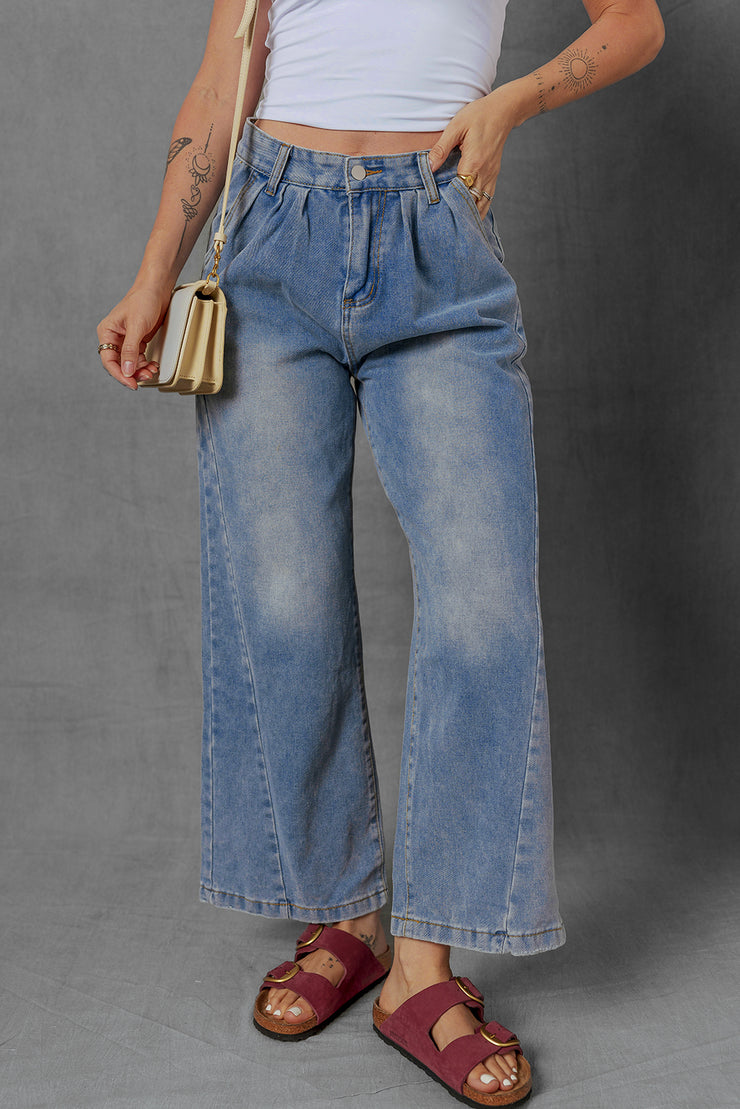 Ashleigh Pleated Wide Leg Jeans