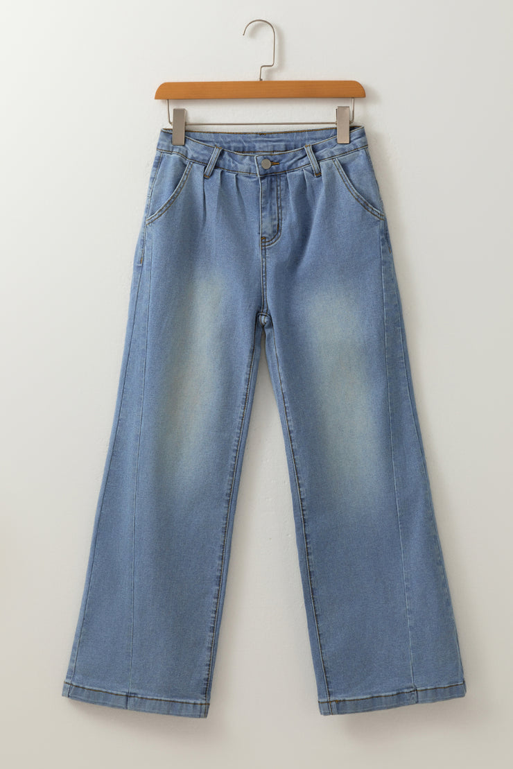 Ashleigh Pleated Wide Leg Jeans