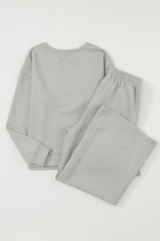 Gray Ultra Loose Textured 2pcs Slouchy Outfit