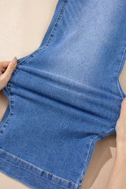 Cropped High Rise Wide Leg Jeans