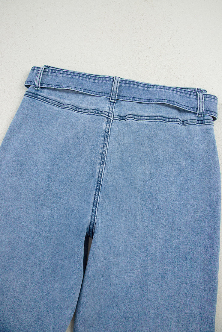 Western Bow Wide Leg Jeans