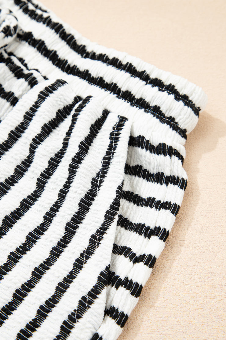 Striped Drawstring Shorts and Top Set