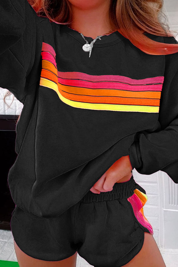 Black Pullover and Shorts Set