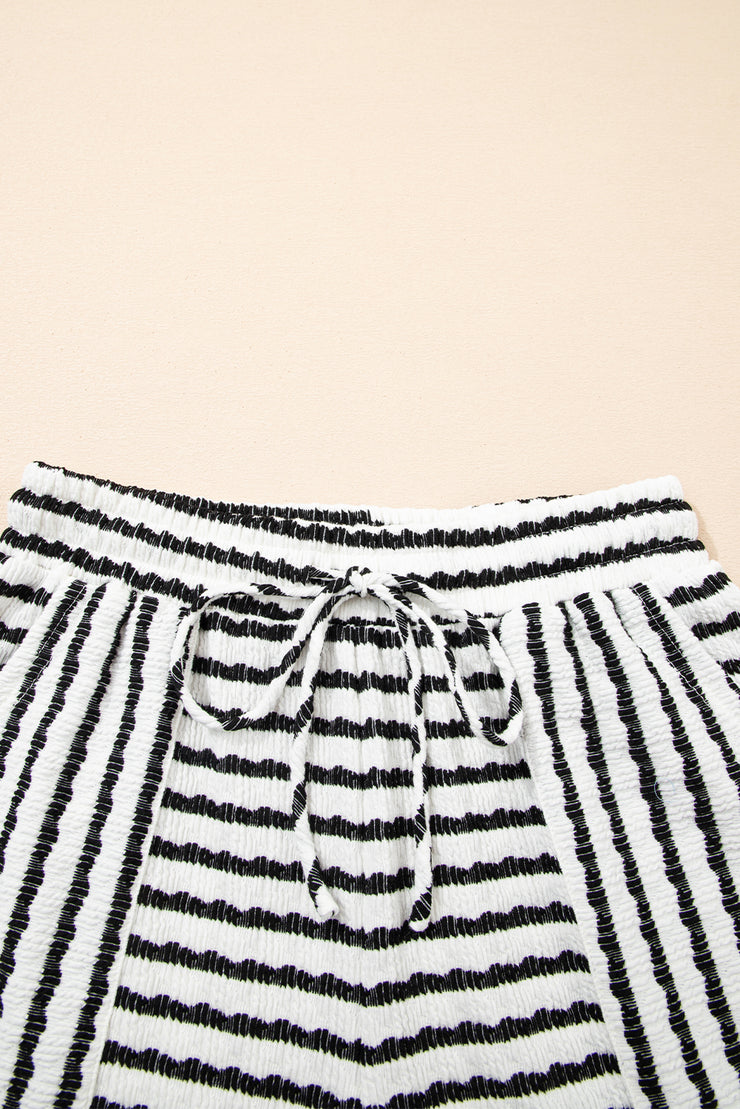 Striped Drawstring Shorts and Top Set