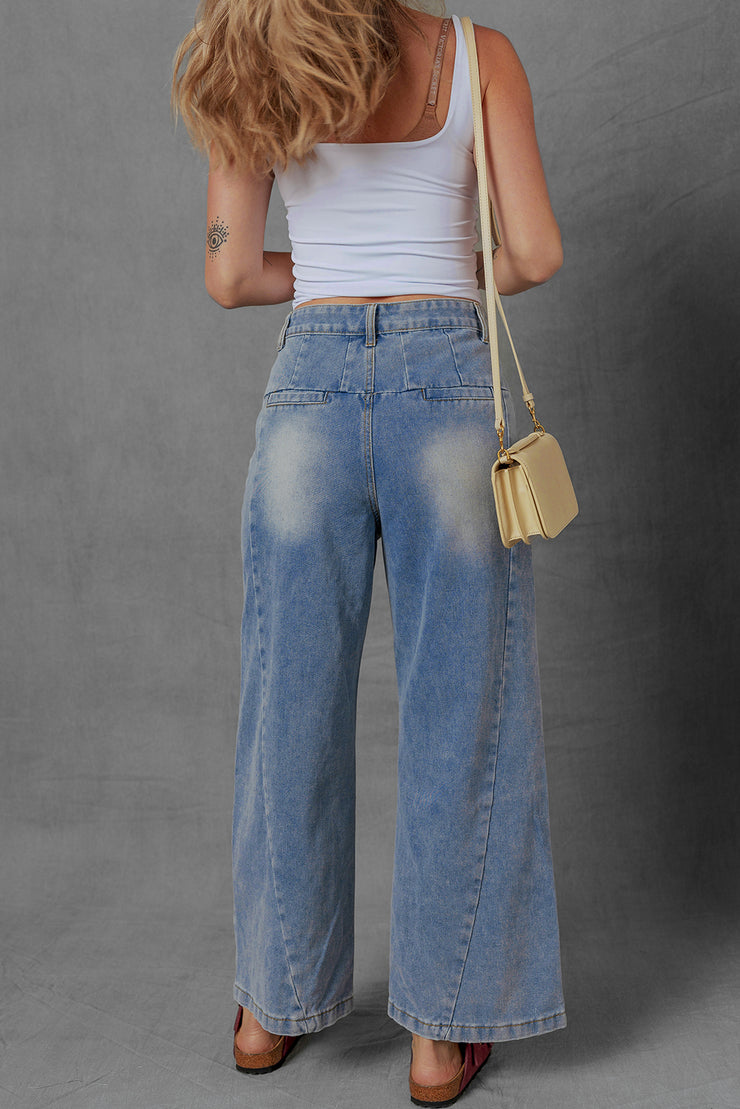 Ashleigh Pleated Wide Leg Jeans