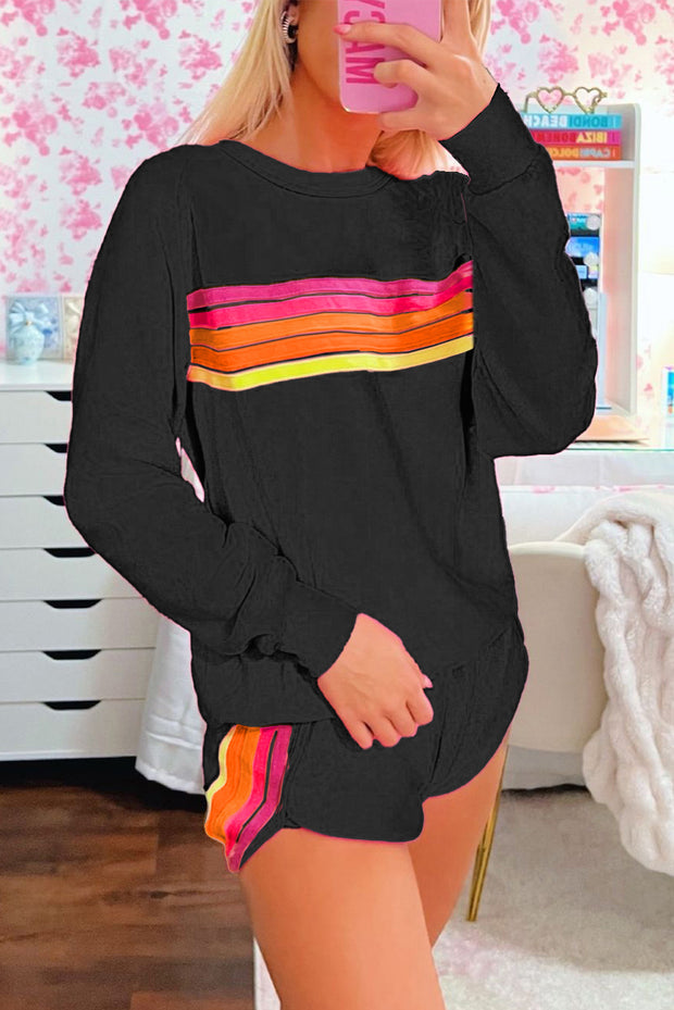 Black Pullover and Shorts Set