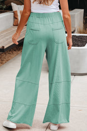 Mint Green Wide Leg Cargo Pants