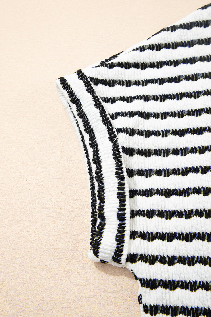 Striped Drawstring Shorts and Top Set