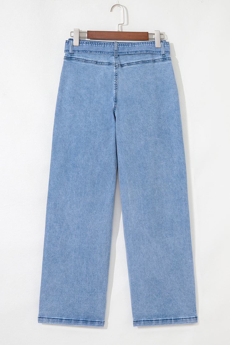 Western Bow Wide Leg Jeans