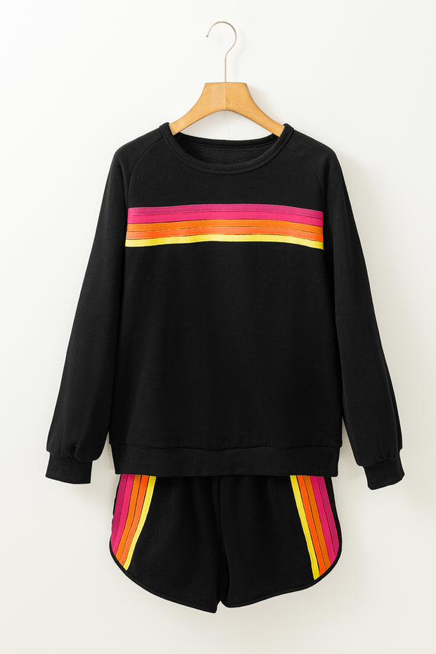 Black Pullover and Shorts Set