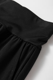 Black Elastic High Waist Pocketed Cargo Joggers