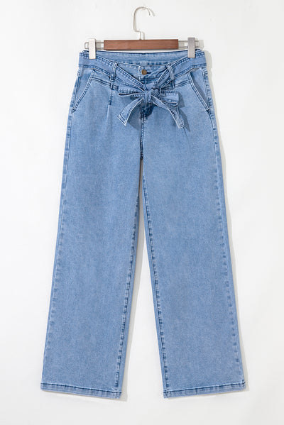 Western Bow Wide Leg Jeans
