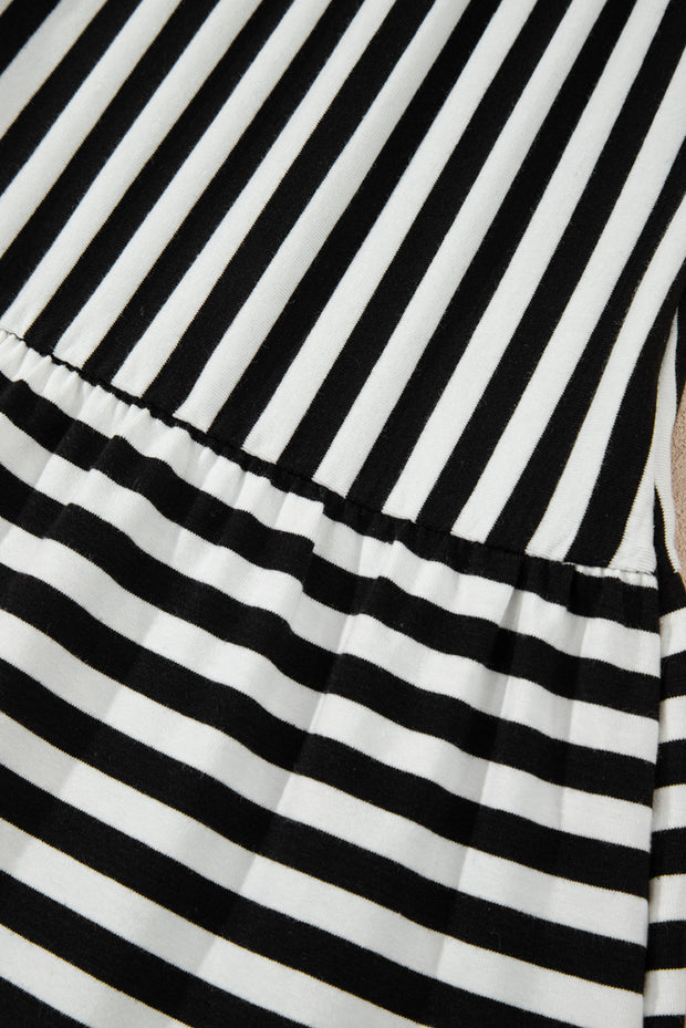 Black Stripe Sleeveless Dress