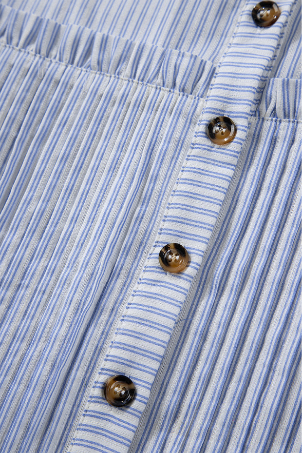 Striped Ruffled Button up