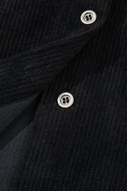 Black Corduroy Shift Mini Dress