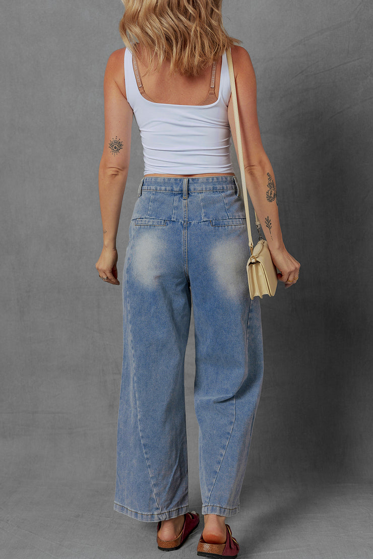Ashleigh Pleated Wide Leg Jeans