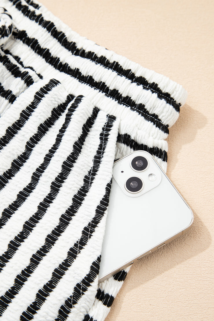Striped Drawstring Shorts and Top Set
