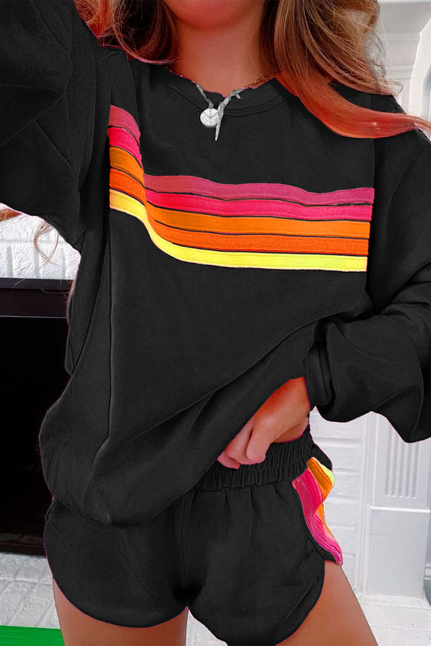 Black Pullover and Shorts Set