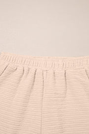 Textured V Neck Lounge Set