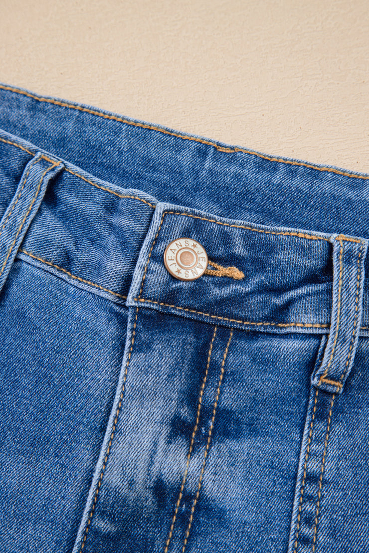Cropped High Rise Wide Leg Jeans