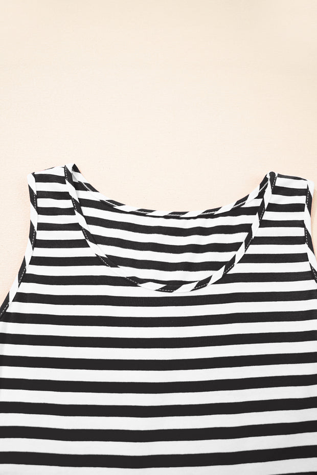Black Stripe Sleeveless Dress