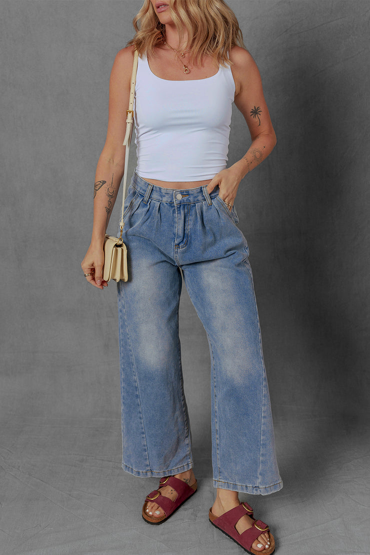 Ashleigh Pleated Wide Leg Jeans