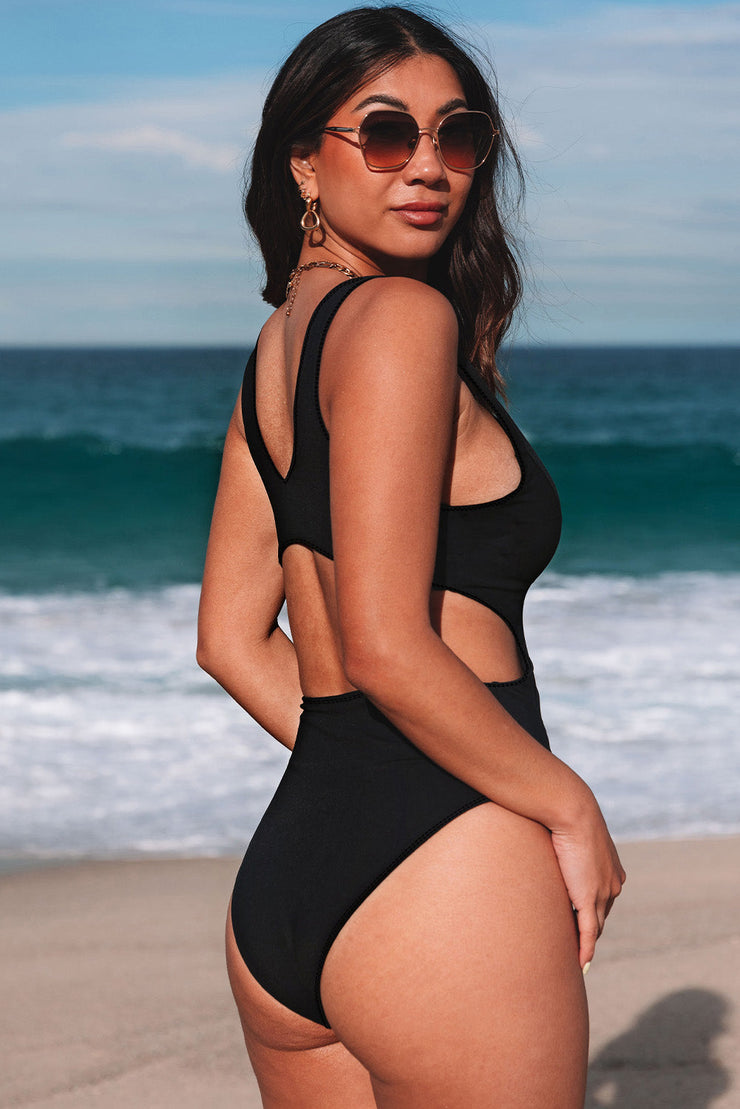 SLIMMING CUT-OUT ONE-PIECE SWIMSUIT